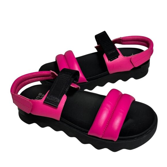 SOREL Women's Viibe Black/Pink Slingback Sport Sandals NEW size 9.5 - Picture 2 of 6